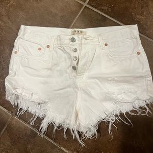 Free people high waisted white shorts